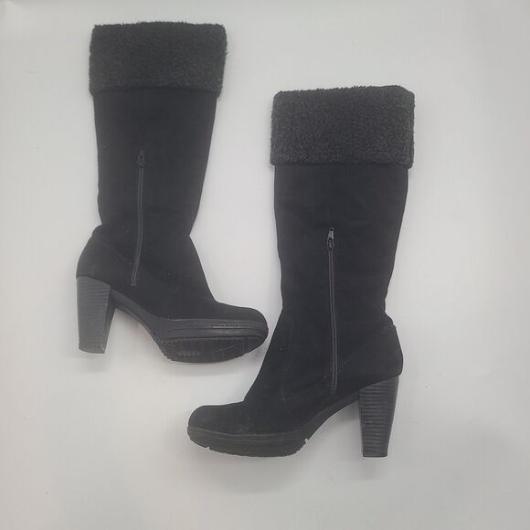 Naturalizer Comfort Trinity Black Shearling Knee High Boots 8.5M A1592F 1001 - Picture 2 of 9